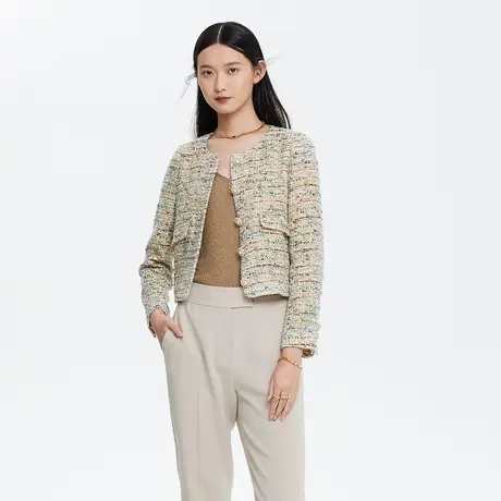 俪雅/LANCY商场同款春夏新西装小香风印花外套通勤女士专柜正品图片