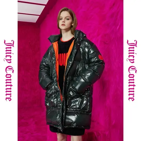 Juicy Couture橘滋女装新款上衣外套静谧森林绣标亮面女式羽绒服商品大图