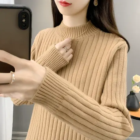 2023年秋冬新款半高领毛衣女套头加厚保暖内搭爆款针织衫女打底衫图片