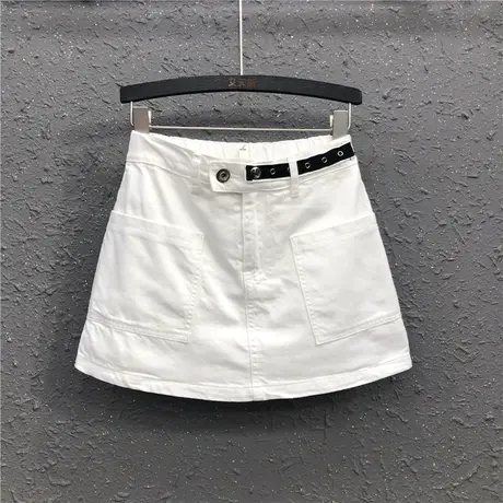 牛仔短裙女裤裙潮欧货春夏新款港味百搭显瘦大口袋a字包臀半身裙图片