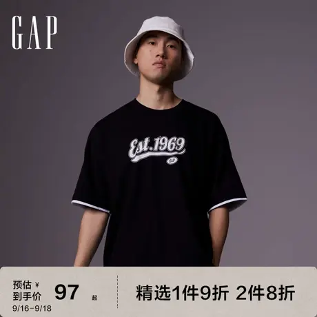 Gap男装夏季2023新款LOGO廓形亲肤T恤运动短袖602950亲子装图片