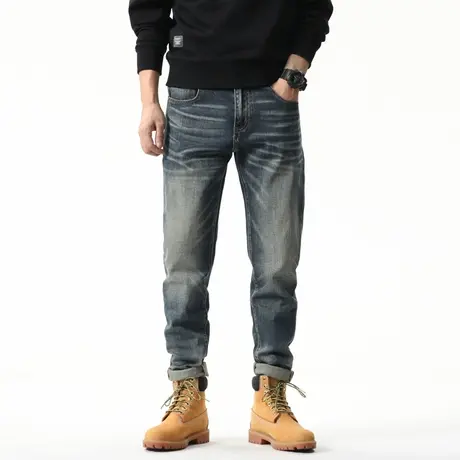 Modi Nick/摩帝尼克男士直筒修身宽松休闲牛仔裤弹力牛仔裤子男款商品大图