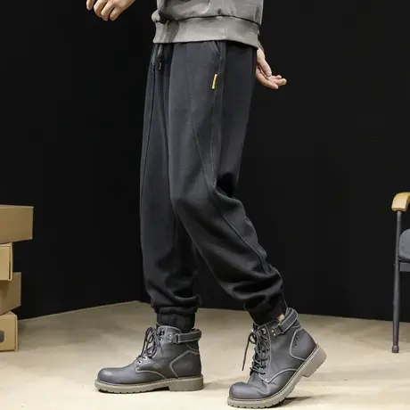 加绒运动裤男秋冬款束脚卫裤大码男士加肥加大裤子2022新款男裤冬商品大图