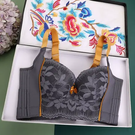 美容院调整型内衣小胸聚拢收副乳上托文胸五排扣矫正下垂外扩胸罩图片