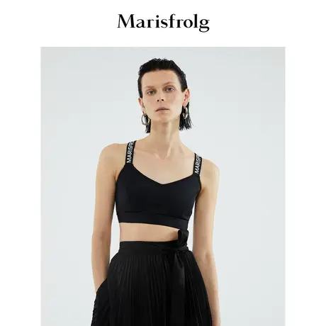 Marisfrolg玛丝菲尔黑色设计背心吊带图片