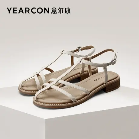 意尔康女鞋官方旗舰店凉鞋女夏季绑带平底时尚气质断码图片