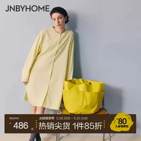 JNBYHOME江南布衣25新衬衫家居服小众套装女圆领长袖外穿睡衣商品大图