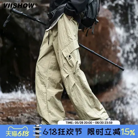 VIISHOW官方旗舰店工装伞兵裤男2024冬季新款潮牌户外防水冲锋裤商品大图