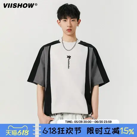 VIISHOW夏季解构cleanfit高级感短袖T恤男潮牌宽松小众休闲体恤商品大图