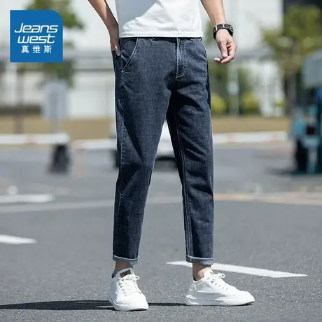 VO真维斯男装裤子2025春季新款 男款天丝薄款休闲牛仔修身九分裤商品大图