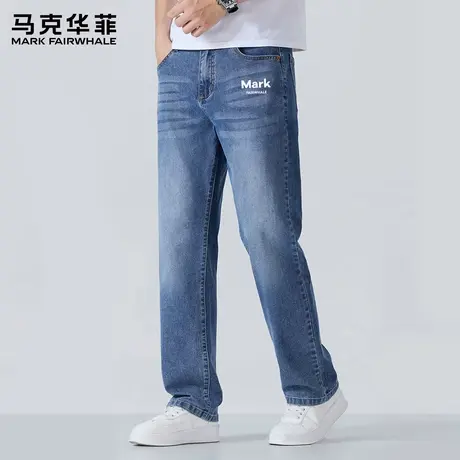 马克华菲美式牛仔裤男士宽松直筒休闲裤2025新款夏季男款长裤子X图片