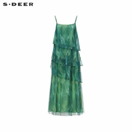 【直播间专属】sdeer圣迪奥女装法式雪纺晕染吊带连衣裙S242Z12E3商品大图