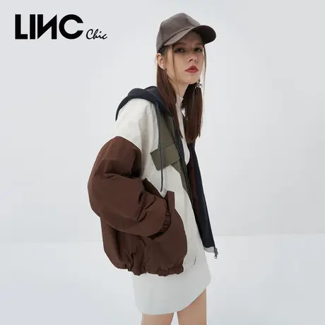 【好物体验专享】LINC金羽杰高街色块拼接轻暖羽绒服Y22802008G商品大图