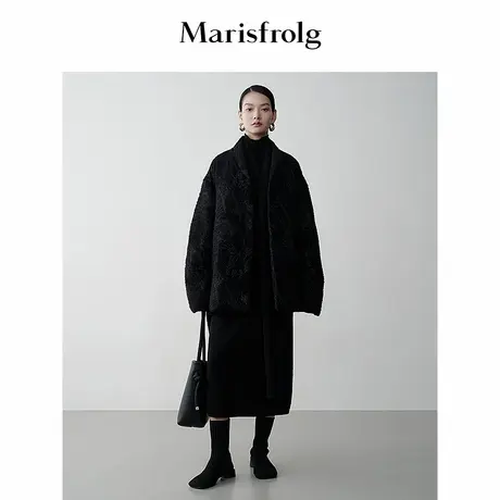 【时装羽绒】Marisfrolg玛丝菲尔冬围裹式收腰羽绒服外套图片