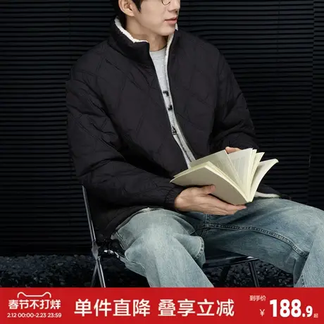 唐狮2026秋冬季新款男棉衣加绒立领短款宽松棉服外套保暖御寒潮图片