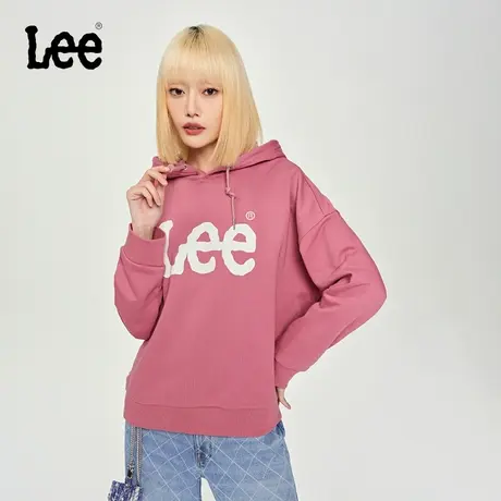 Lee商场同款23秋冬新品Oversize印花多色女连帽卫衣LWT006716201图片