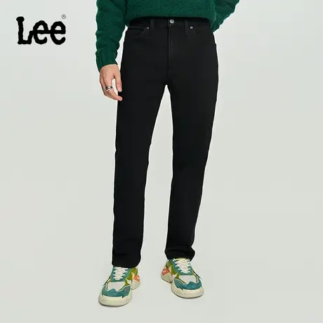 【郑业成同款】Lee商场同款23秋冬新品731锥形加厚加绒男牛仔裤黑图片