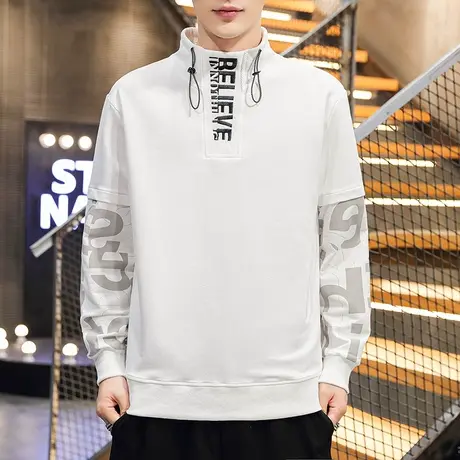 2025新款春秋季上衣服男装长袖t恤男士秋衣卫衣韩版潮流打底小衫商品大图