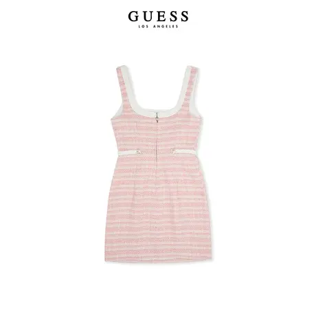 【38上新季】GUESS女士法式甜美气质粉色小香风连衣裙图片