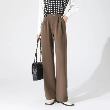 时尚气质休闲西裤2023年秋季新款淑女温柔高腰显瘦通勤百搭长裤商品大图