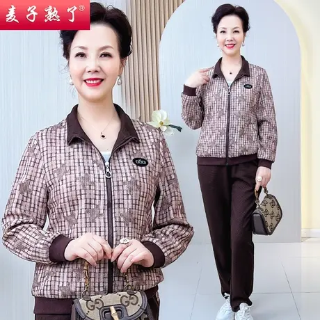 妈妈秋装运动服套装洋气减龄两件套40岁50休闲中老年女装春秋卫衣商品大图