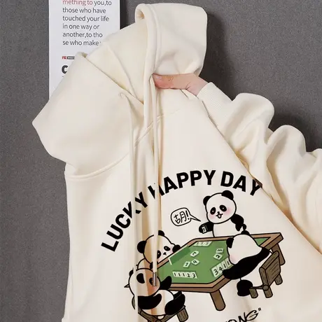 国潮熊猫卫衣女春秋款2023新款爆款女士小个子chic早秋外套女秋季商品大图
