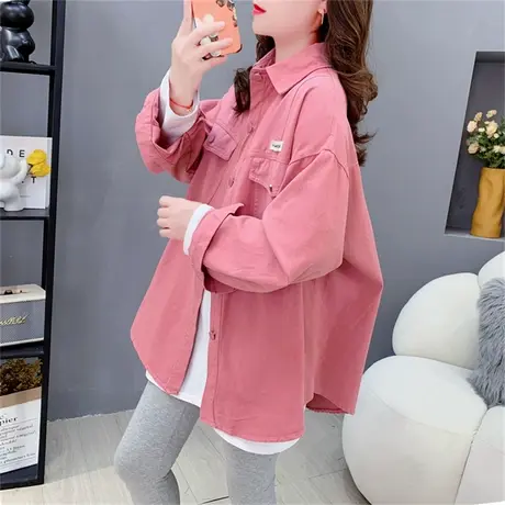 复古港味牛仔衬衫女2023新款早秋韩版宽松设计感百搭显瘦上衣外套图片