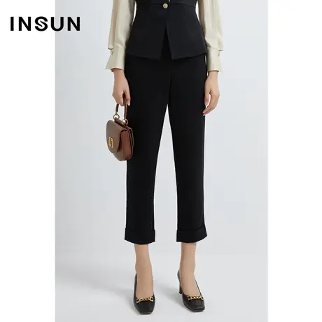 INSUN恩裳线上专选秋季显瘦垂感醋酸休闲裤图片