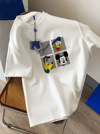 夏季仿棉短袖t恤女2023新款美式复古宽松韩版潮oversize上衣ins潮图片