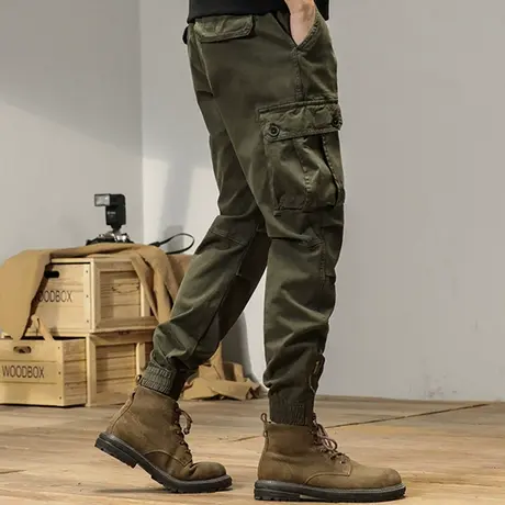 休闲裤男士ins潮牌2022冬新款宽松束脚工装哈伦休闲宽松束脚时尚商品大图