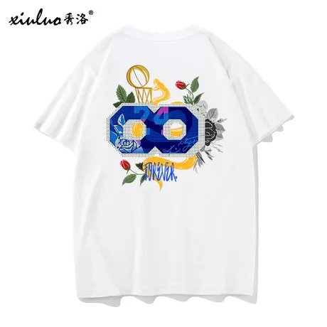 秀洛湖人队科比纪念短袖t恤男8号24号夏季宽松黑曼巴半袖衣服商品大图