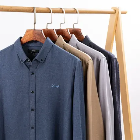 格慕施秋冬法兰绒磨毛衬衫男士长袖德绒舒适保暖休闲衬衣男装上衣图片