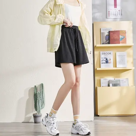 唐狮高腰短裤女夏季新款休闲裤百搭灰色运动短裤子女宽松显瘦图片