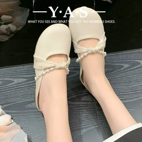 2024新款无后跟懒人仙女风网红配裙子包头半拖鞋女春平底凉拖外穿商品大图