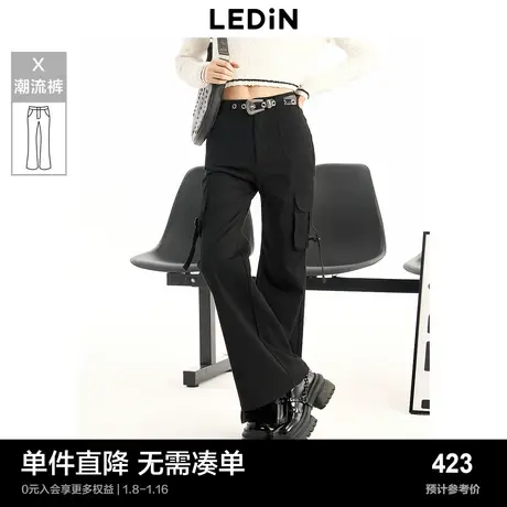 【商场同款】乐町工装喇叭裤女秋冬新款休闲长裤C2GBD4E22商品大图