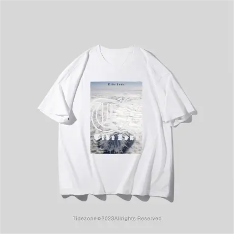 Ohlyah春夏短袖男生潮牌宽松圆领纯色半袖美式休闲情侣高街T恤ins图片