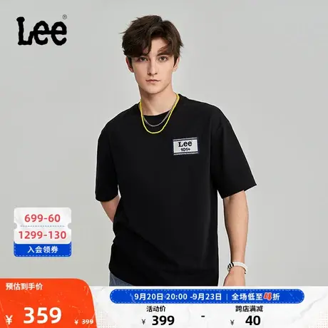 Lee商场同款23秋冬新品舒适版黑色贴布男短袖T恤LMT0063334DR-K11图片