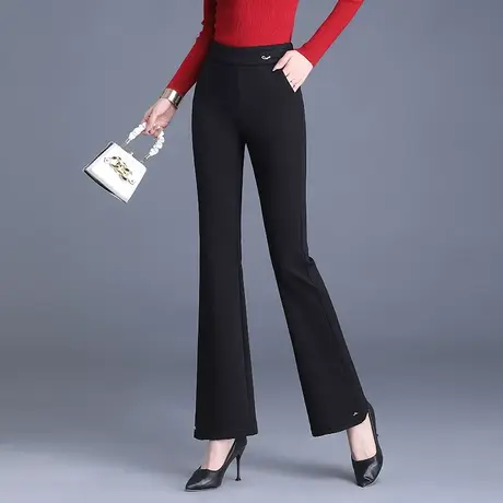 微喇裤黑色长裤子女秋季2023新款气质通勤职业裤喇叭裤显瘦休闲裤图片