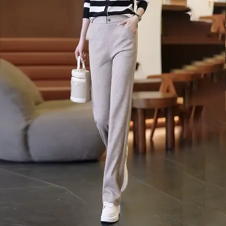 休闲窄版阔腿裤夏季薄款2023新款高腰显瘦垂感时尚小个子直筒裤商品大图