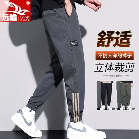 男士休闲裤春秋款宽松束脚裤2023秋季新款潮牌男裤工装长裤子男款商品大图