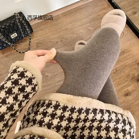 秋冬美拉德加厚奶咖色连裤袜女咖啡色保暖显瘦打底裤袜加绒黑灰棉商品大图