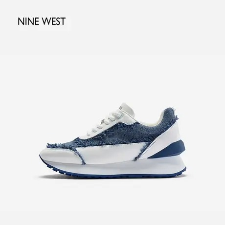 Nine West/玖熙复古休闲鞋女2025夏季新款牛仔撞色厚底百搭运动鞋图片