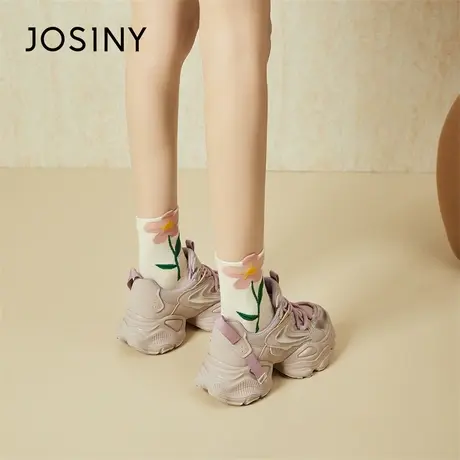 Josiny/卓诗尼老爹鞋女2024新款春季跑步舒适轻便软底舒适运动鞋图片