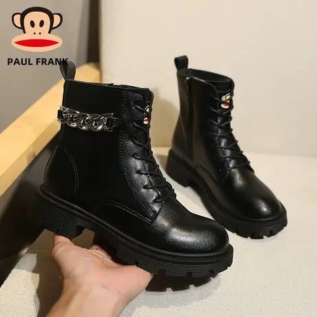 Paul Frank/大嘴猴马丁靴女2022新款百搭冬季加绒英伦风短靴ins潮商品大图