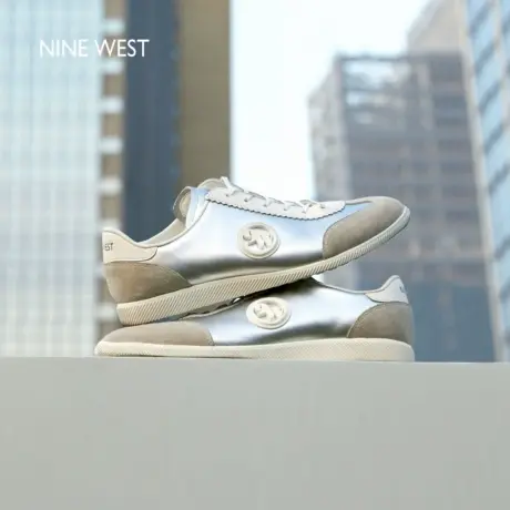Nine West/玖熙女鞋复古德训鞋2025夏季新款平底百搭运动休闲鞋软商品大图