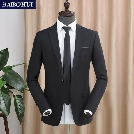 春秋季新款男士休闲西装上衣韩版修身小西服青年时尚帅气单件外套商品大图