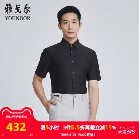 【商场同款】雅戈尔男士短袖衬衫夏季新款官方商务休闲短袖衬衫男商品大图