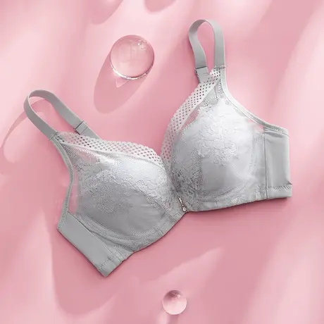 奥维丝丽内衣女小胸聚拢中厚软钢圈上托收副乳调整型蕾丝文胸商品大图