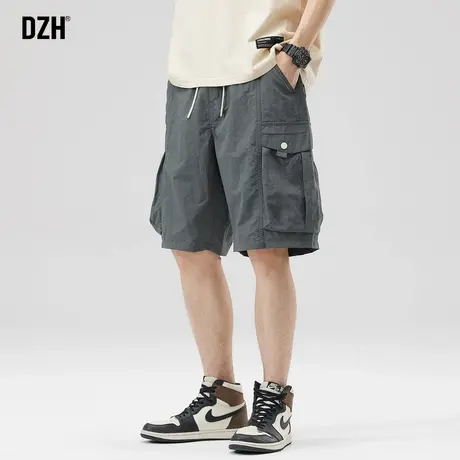 男生灰色工装短裤男夏季2025新款冰丝速干裤潮牌美式五分裤半截裤商品大图