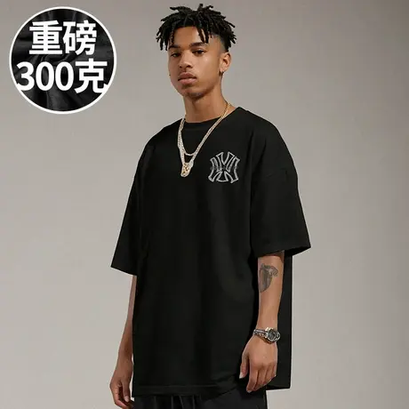 100%纯棉重磅韩版潮牌宽松胖子T恤短袖五分袖加肥加大码男装夏季商品大图